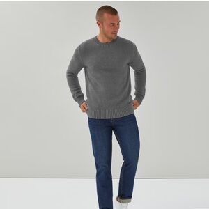 Joe Fresh Grey Heavy Knit Cotton Crewneck Pullover Casual Basic Sweater